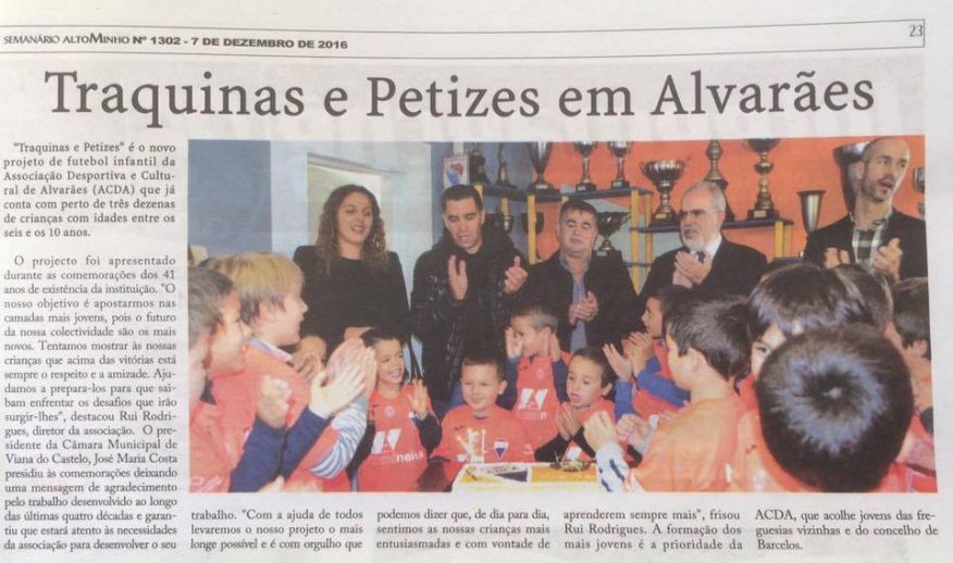 “Traquinas e Petizes” é o novo projeto de futebol infantil em Alvarães